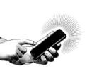 Close-up illustration of man's hands holding smart phone